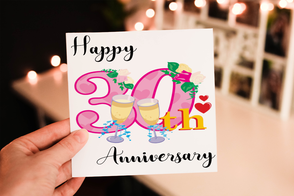 30th Anniversary Card, Card for Pearl Anniversary
